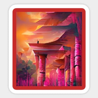 Temple of The Evening Sun Sticker